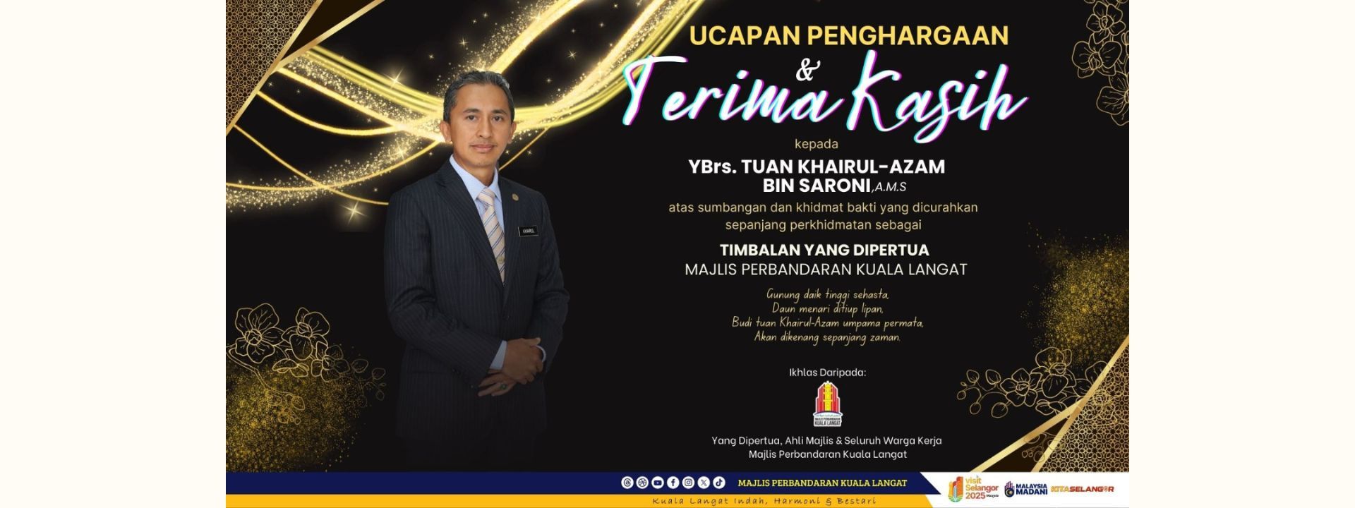 Banner Ucapan Penghargaan YBrs. Tuan Khairul-Azam