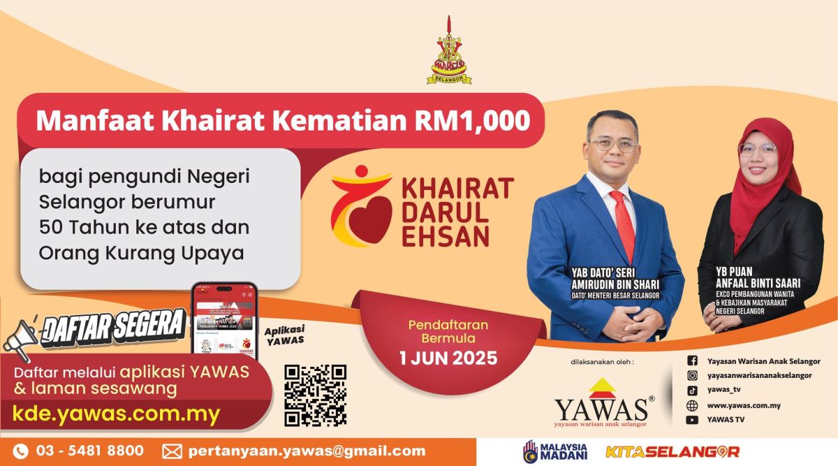 Kerajaan Negeri Selangor melaksanakan Program Khairat Darul Ehsan (KDE) bermula 1 Jun 2025