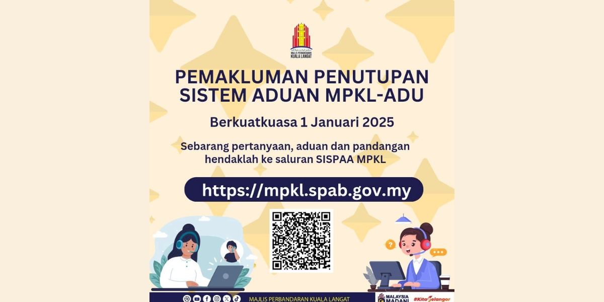 Banner Pemakluman Penutupan Sistem Aduan MPKL-Adu