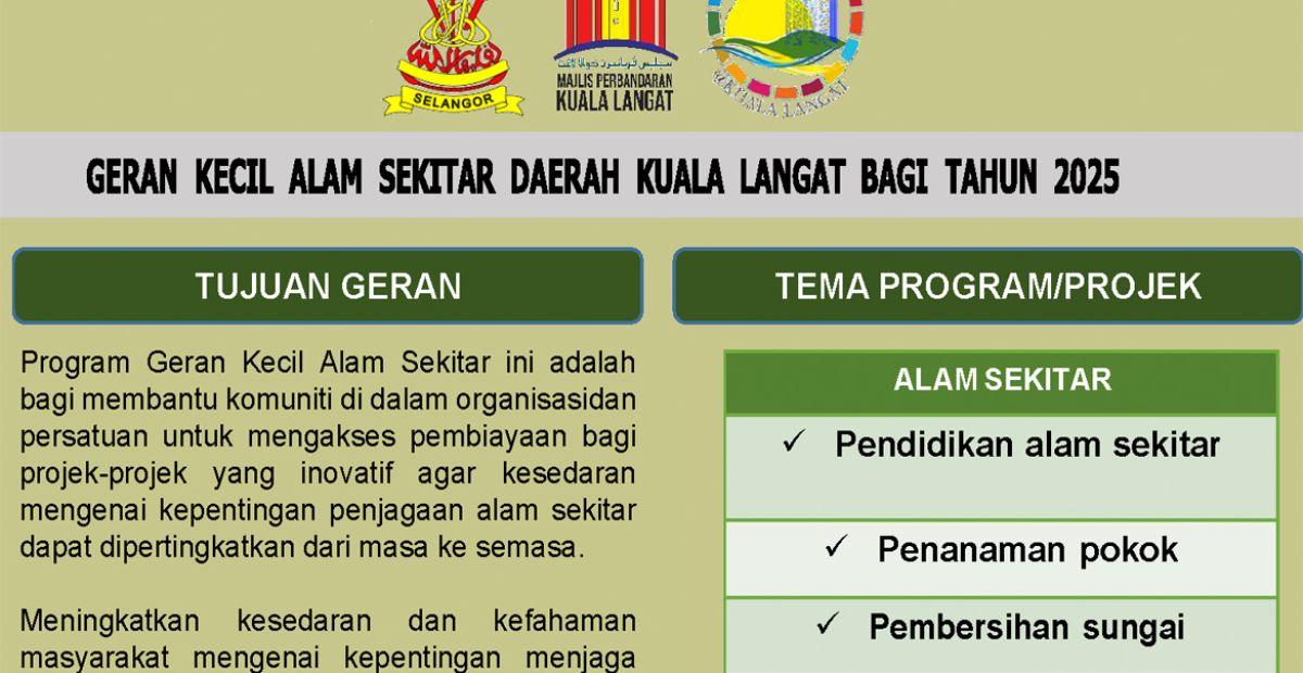 Geran Kecil Alam Sekitar Daerah Kuala Langat Bagi Tahun 2025